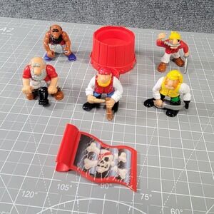 Fisher Price Great Adventures Pirate Ship Figure 5 Pirates Flag Crows Nest